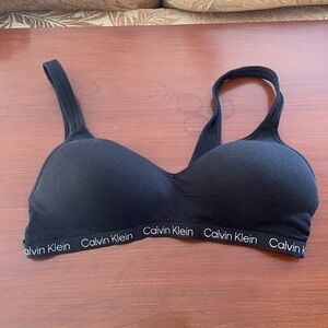 Calvin Klein Padded Bralette Black Womens Large